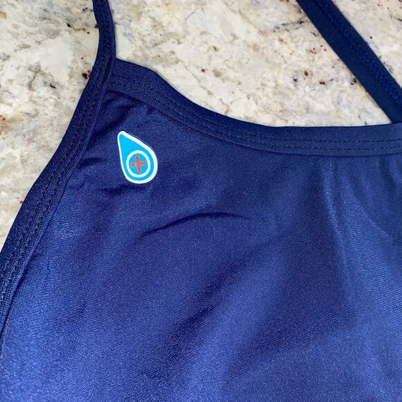 Original Watermen $40 Lifeguard Sport Bikini Top Navy UPF 50 LG NWOT - Picture 4 of 8